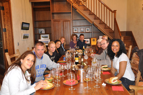 Tasting wine at Wolffer Estate in Sagaponack