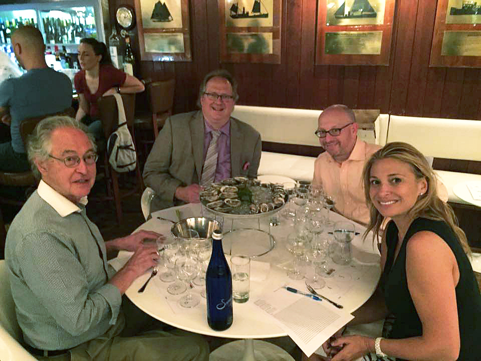 Judges for East Coast versus West Oyster tasting and wine pairing